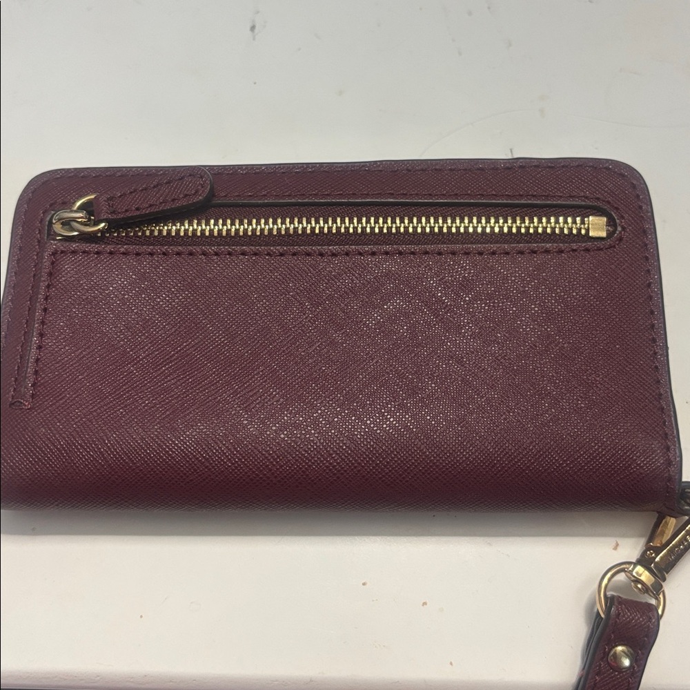 Michael Kors Maroon Wallet with Gold Logo - Picture 2 of 3